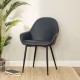 Glitzhome Mid-Century Modern Navy Blue Leatherette Dining Armchair, Set of 2