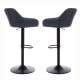 Glitzhome Mid-Century Modern Navy Blue Leatherette Gaslift Adjustable Swivel Bar Stool, Set of 2