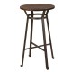 Glitzhome Rustic Steel Pub Bar Table and Stools with Elm Wood Top (1 Tabel+2 Stools)