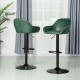 Glitzhome Mid-Century Modern Hunter Green Leatherette Gaslift Adjustable Swivel Bar Stool, Set of 2