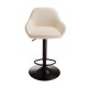 Glitzhome Mid-Century Coconut Milk White Leatherette Gaslift Adjustable Swivel Bar Stool, Set of 2