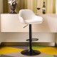 Glitzhome Mid-Century Coconut Milk White Leatherette Gaslift Adjustable Swivel Bar Stool, Set of 2