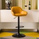 Glitzhome Mid-Century Modern Mustard Yellow Leatherette Gaslift Adjustable Swivel Bar Stool, Set of 2