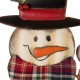 Glizhome 29.92"H Metal Snowman Family Yard Stake or Wall Decor with Plaid Scarfs