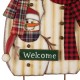 Glizhome 29.92"H Metal Snowman Family Yard Stake or Wall Decor with Plaid Scarfs