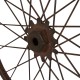 Glizhome 36"H Rusty Metal Bike Wheel Snowman Yard Stake or Wall Decor with Plaid Scarf