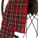 Glizhome 36"H Rusty Metal Bike Wheel Snowman Yard Stake or Wall Decor with Plaid Scarf