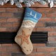 Glitzhome Handmade Hooked 3D Starfish Christmas Stocking