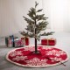 Glitzhome Fabric Merry Christmas Tree Skirt Christmas Home Decor, 48" inches(in Diameter)