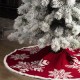 Glitzhome Fabric Merry Christmas Tree Skirt Christmas Home Decor, 48" inches(in Diameter)