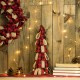 Glitzhome 16.93''H Plaid Fabric / Burlap Table Tree , Tabletop Christmas Tree