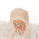 Glitzhome Handmade Faux Fur Angel Christmas Treetop Ornament Decoration 12" H - White