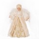 Glitzhome Handmade Faux Fur Angel Christmas Treetop Ornament Decoration 12" H - White