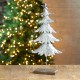 Glitzhome 20" H Galvanized Table Tree Christmas Home Decor