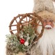 Glitzhome Handmade Faux Fur Santa Figurine Christmas Holiday Decoration Ornaments Gray 12-inch