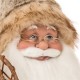 Glitzhome Handmade Faux Fur Santa Figurine Christmas Holiday Decoration Ornaments Gray 18-inch