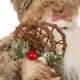 Glitzhome Handmade Faux Fur Santa Figurine Christmas Holiday Decoration Ornaments Gray 18-inch