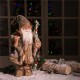 Glitzhome Handmade Faux Fur Santa Figurine Christmas Holiday Decoration Ornaments Gray 18-inch