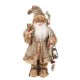 Glitzhome Handmade Faux Fur Santa Figurine Christmas Holiday Decoration Ornaments Gray 18-inch