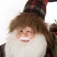 Glitzhome Handmade Plaid Santa Claus Figure Christmas Decoration Ornaments Holiday Decor 12-inch