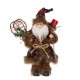 Glitzhome Handmade Plaid Santa Claus Figure Christmas Decoration Ornaments Holiday Decor 12-inch