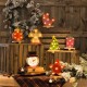 Glitzhome 7.48" Marquee LED Lighted Snowman Head Christmas Stocking Holder Battery Operated