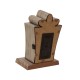 Glitzhome 7.50"H Marquee LED Wooden/Metal Giftbox Stocking Holder