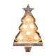 Glitzhome 7.50"H Marquee LED Wooden/Metal Christmas Tree Stocking Holder