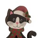 Glitzhome 7.50"H Wooden/Metal Cat Stocking Holder