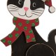 Glitzhome 7.50"H Wooden/Metal Cat Stocking Holder