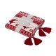 Glitzhome 50"L*60"W Knitted Acrylic Red Throw Blanket w/Tassels