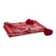 Glitzhome 50"L*60"W Knitted Acrylic Red Throw Blanket w/Tassels
