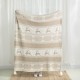 Glitzhome 50"L*60"W Knitted Acrylic Beige Throw Blanket w/Tassels