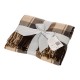 Glitzhome Plaid Woven Throw Blanket Winter Lattice Shawl Wrap with Tassels, Khaki, 50 × 60 Inch