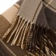 Glitzhome Plaid Woven Throw Blanket Winter Lattice Shawl Wrap with Tassels, Khaki, 50 × 60 Inch