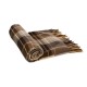 Glitzhome Plaid Woven Throw Blanket Winter Lattice Shawl Wrap with Tassels, Khaki, 50 × 60 Inch