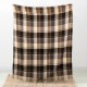 Glitzhome Plaid Woven Throw Blanket Winter Lattice Shawl Wrap with Tassels, Khaki, 50 × 60 Inch