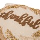 Glitzhome Thanksgiving Pillow Home Decor Pillow with Insert Embroidered "Thank you" Square 16 x 16 Inch