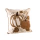 Glitzhome 20"L Cotton Embroidered Pumpkin Pillow Cover