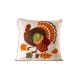 Glitzhome 18"L x 18"W Cotton Embroidered Turkey Pillow Cover