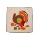 Glitzhome 18"L x 18"W Cotton Embroidered Turkey Pillow Cover