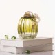 Glitzhome 5.51"H Hand Blown Green Crackle Glass Pumpkin Decor