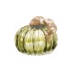 Glitzhome 5.91"D Hand Blown Green Crackle Glass Pumpkin Decor