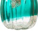 Glitzhome 5.51"H Hand Blown Turquoise Crackle Glass Pumpkin Decor