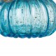 Glitzhome 5.51"D Hand Blown Blue Glitter Glass Pumpkin Decor