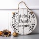 Glitzhome Thanksgiving Wall Decorations Farmhouse Wooden Wall Decorative Sign Round Hanging Thanksgiving Wall Art