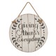 Glitzhome Thanksgiving Wall Decorations Farmhouse Wooden Wall Decorative Sign Round Hanging Thanksgiving Wall Art