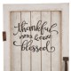 Glitzhome 18"H White Wooden Thanksgiving Barn Door Wall Decor or Standing Decor