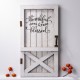 Glitzhome 18"H White Wooden Thanksgiving Barn Door Wall Decor or Standing Decor