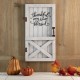 Glitzhome 18"H White Wooden Thanksgiving Barn Door Wall Decor or Standing Decor